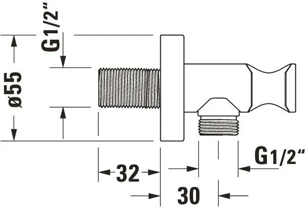 Duravit Wandanschlussbogen 55x102 Rund Chrom Duravit Wandanschlussbogen 55x102 Rund Chrom