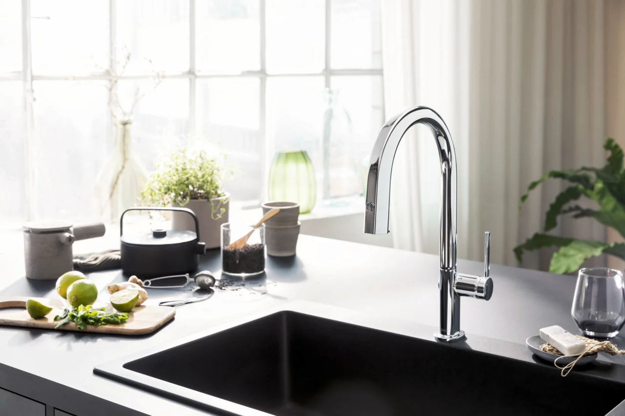 Hansgrohe Aqittura M91 Einhebel-Küchenmischer mit FilterSystem 210, Ausziehauslauf, 1-Jet, Chrom, Schwenkbereich einstellbar in 3 Stufen auf 60°, 110° oder 150°, Laminarstrahl, Quick-Connect Schlauch, maximale Durchflussmenge bei 3 bar: 6,5 l/min, Auszug Hansgrohe Aqittura M91 Einhebel-Küchenmischer mit FilterSystem 210, Ausziehauslauf, 1-Jet, Chrom, Schwenkbereich einstellbar in 3 Stufen auf 60°, 110° oder 150°, Laminarstrahl, Quick-Connect Schlauch, maximale Durchflussmenge bei 3 bar: 6,5 l/min, Auszug