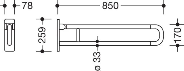 HEWI Stützklappgriff „Serie 801“ in / /