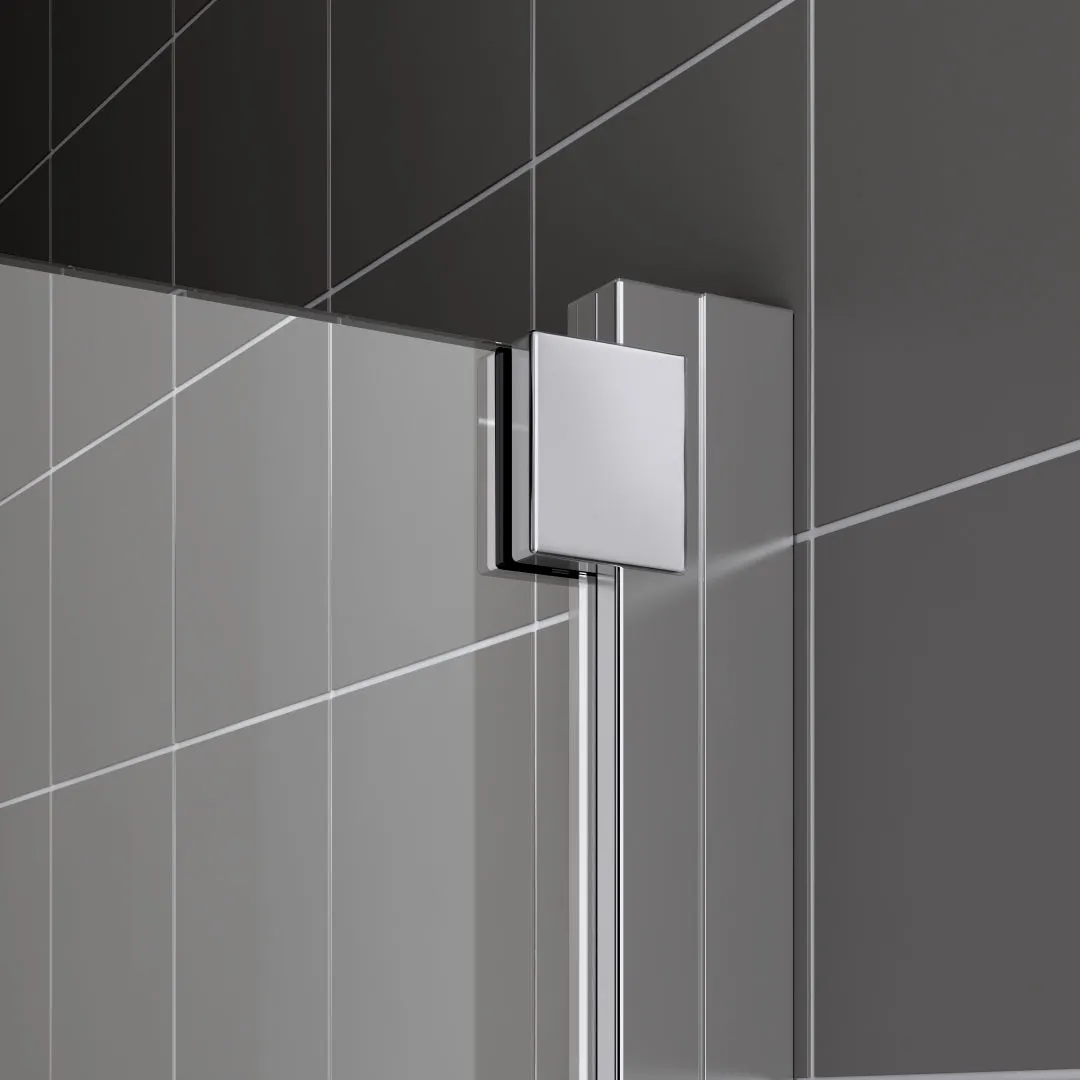 Kermi Seitenwand rechts für Ecke „RAYA“ Glas Klar, Profile Silber Hochglanz, BV: 870 - 900 mm GAK: 855 - 885 mm WE: 880 - 910 mm H: 1850 mm