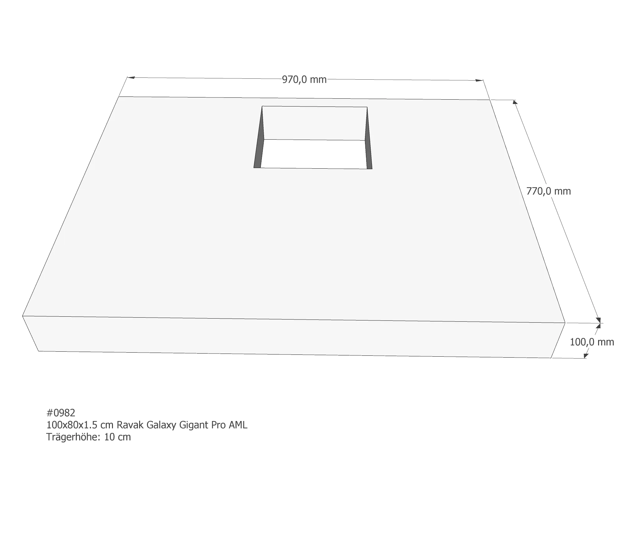 Duschwannenträger für Ravak Galaxy Gigant Pro 100 × 80 × 1,5 cm Duschwannenträger für Ravak Galaxy Gigant Pro 100 × 80 × 1,5 cm