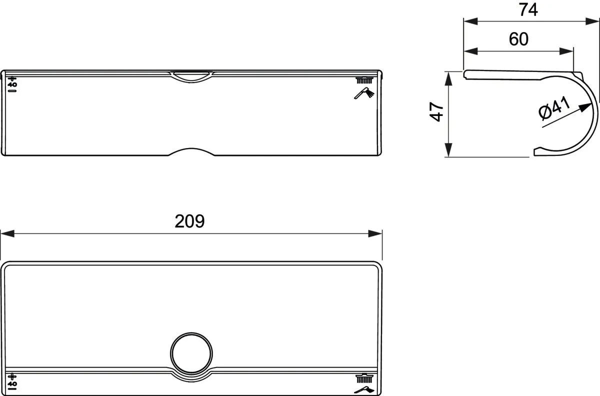 Ideal Standard Ablage „CerathermT“ in Befestigung verdeckt 4,7 × 7,4 cm