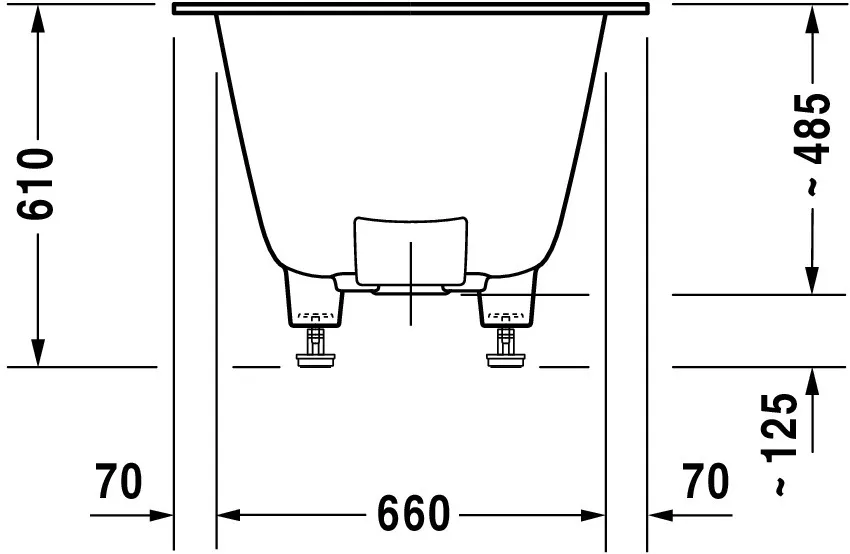 Duravit Badewanne „DuraSquare“ rechteck 180 × 80 cm in Dunkelgrau Matt