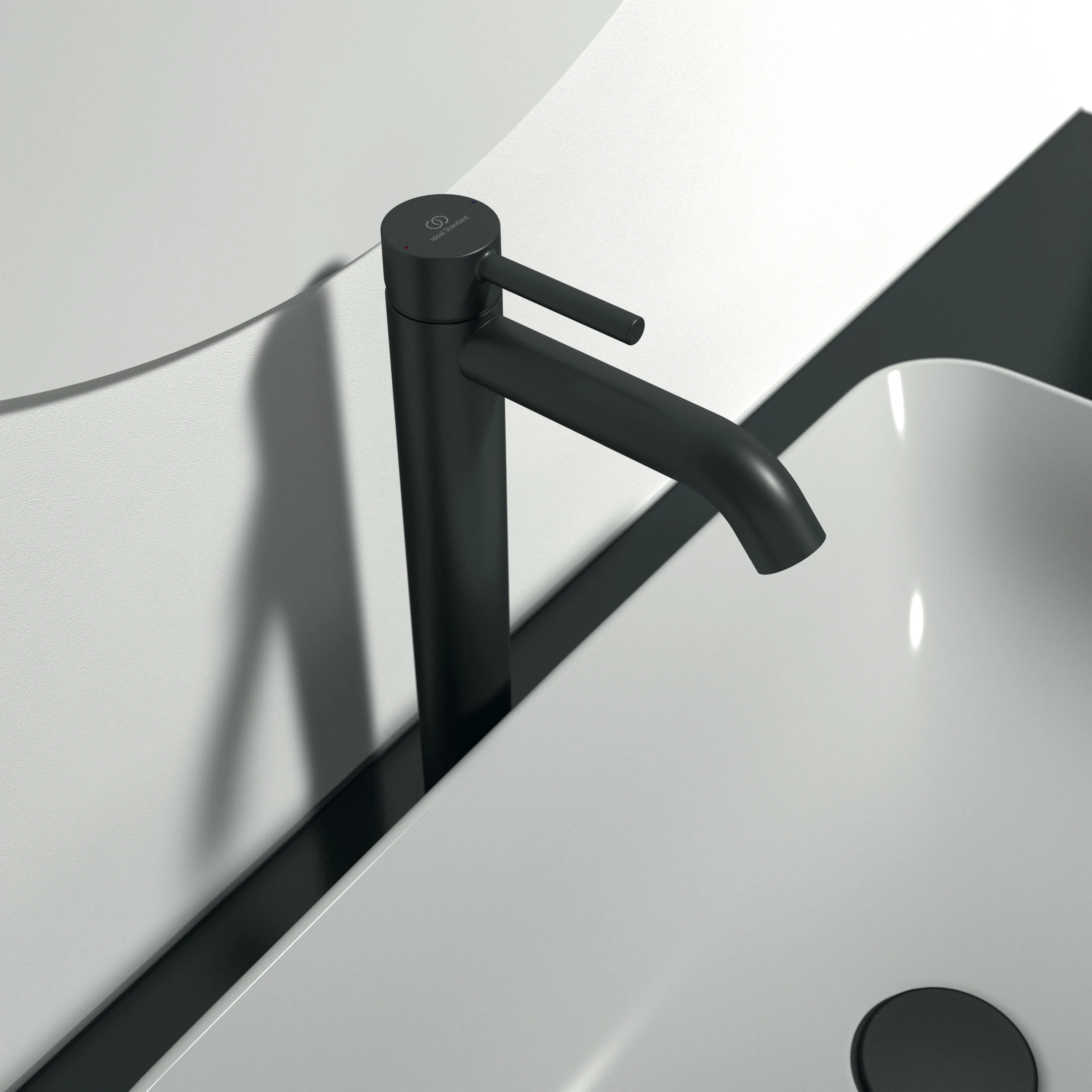 Ideal Standard Waschtischarmatur Ceraline BC269XG Silk Black, verlängerter Sockel Ideal Standard Waschtischarmatur Ceraline BC269XG Silk Black, verlängerter Sockel