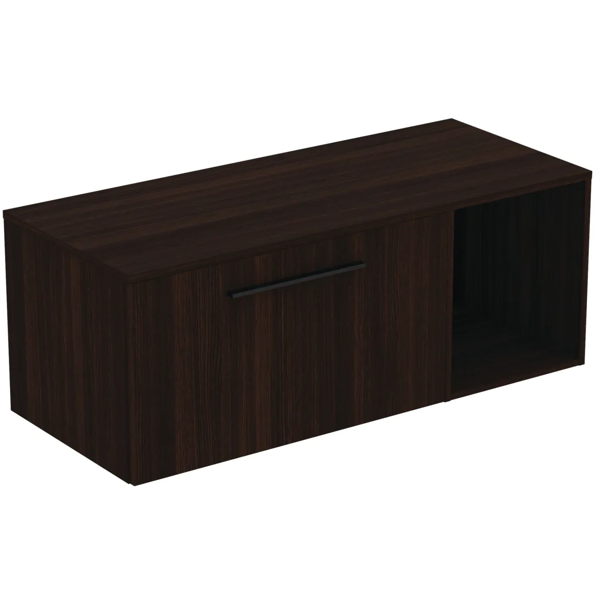 Möbel-Set 120cm i.life B 1 Auszug 1 offenes Fach Griff Schwarz Weiß matt