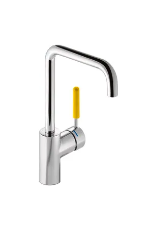 Einhand-Waschtischarmatur „System-Armaturen“ Ausladung 270 mm in Senfgelb Einhand-Waschtischarmatur „System-Armaturen“ Ausladung 270 mm in Senfgelb