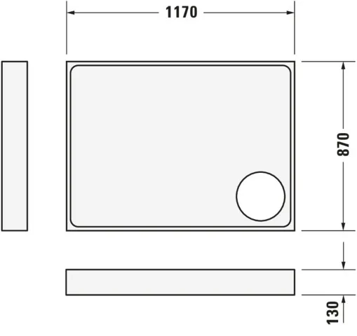 Duravit rechteck Duschwanne „Starck Slimline“ 120 × 90 cm 