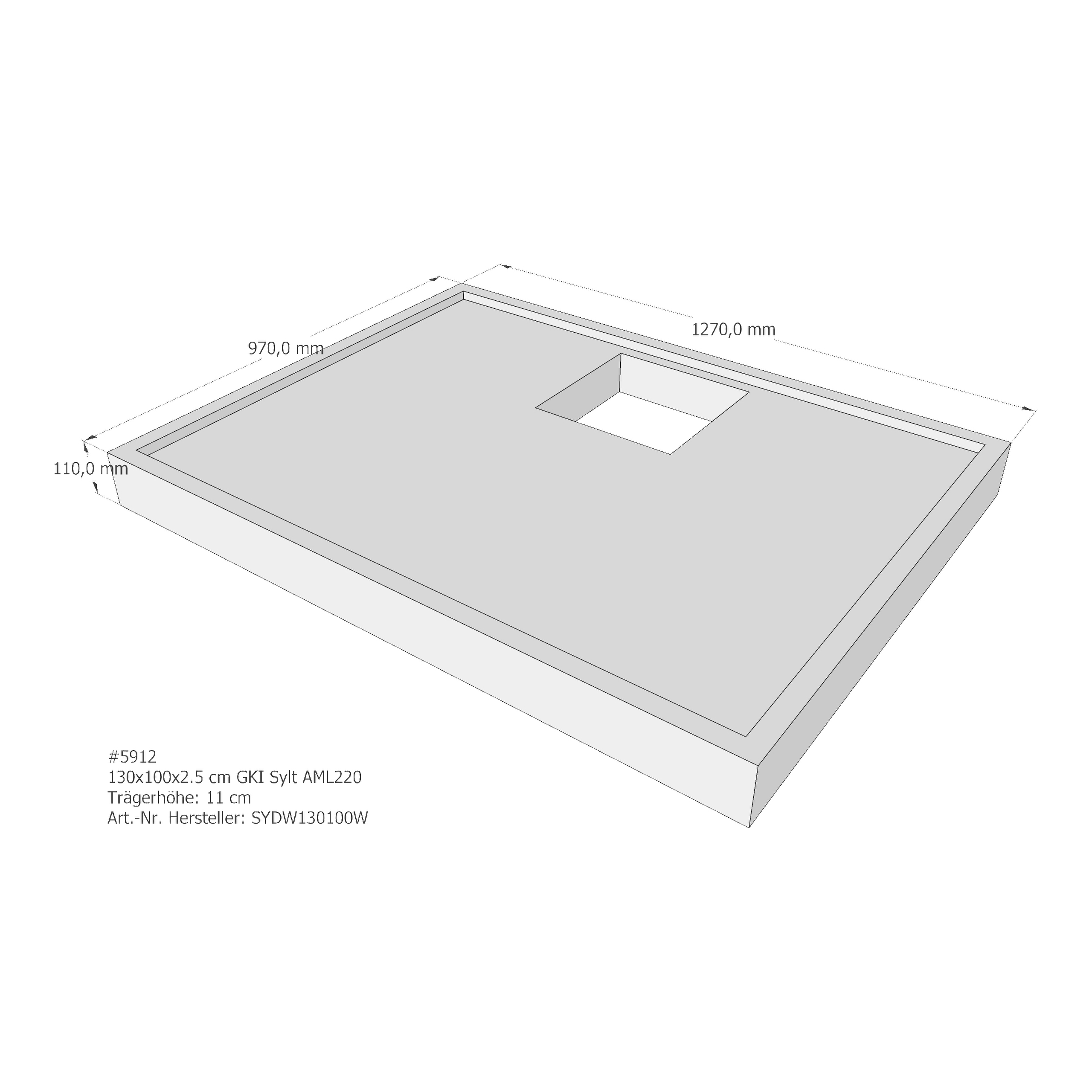 Duschwannenträger für GKI Sylt 130 × 100 × 2,5 cm Duschwannenträger für GKI Sylt 130 × 100 × 2,5 cm