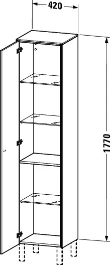 Duravit Hochschrank „Brioso“ 42 × 177 × 36 cm in Graphit Matt