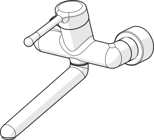 Einhand-Waschtischarmatur Bedienungshebel lang „Medipro“ Ausladung 311 mm in Chrom Einhand-Waschtischarmatur Bedienungshebel lang „Medipro“ Ausladung 311 mm in Chrom