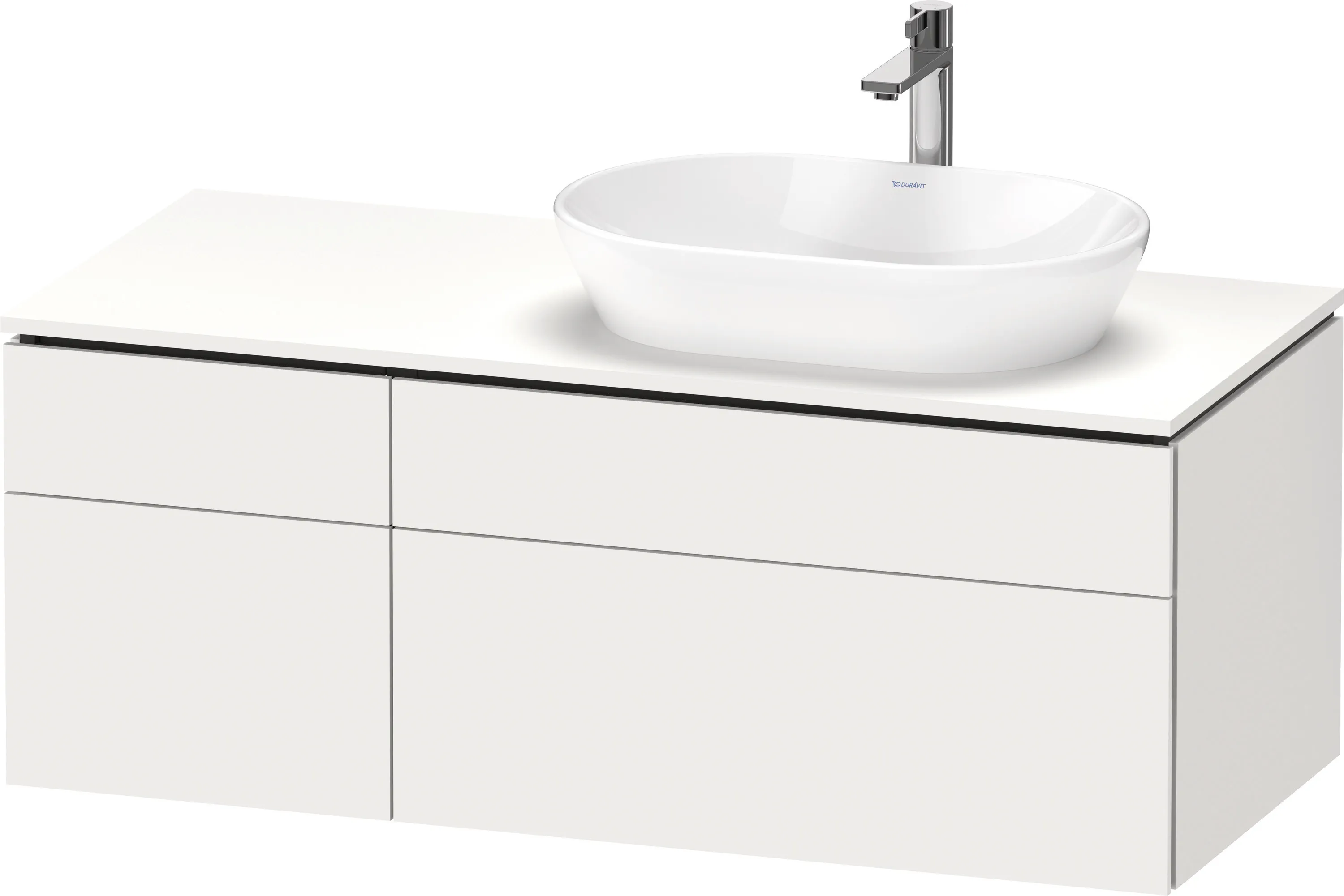 Duravit Waschtischunterschrank wandhängend „L-Cube“ 122 × 48,2 × 55 cm Weiß Matt, rechts