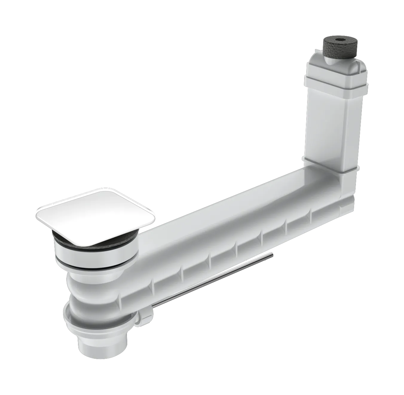 Mod. 3901 Ab- und Überlaufventil CLOU für Excenterbetätigung mit emailliertem eckigem Deckel, alpinweiß Mod. 3901 Ab- und Überlaufventil CLOU für Excenterbetätigung mit emailliertem eckigem Deckel, alpinweiß