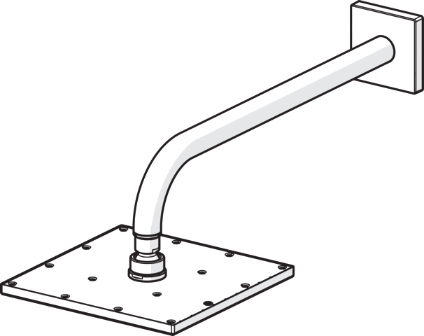 HA Kopfbrause HANSAVIVA 0418 Rosette eckig 1-strahlig 200x200 mm, G1/2 Ausladung 400