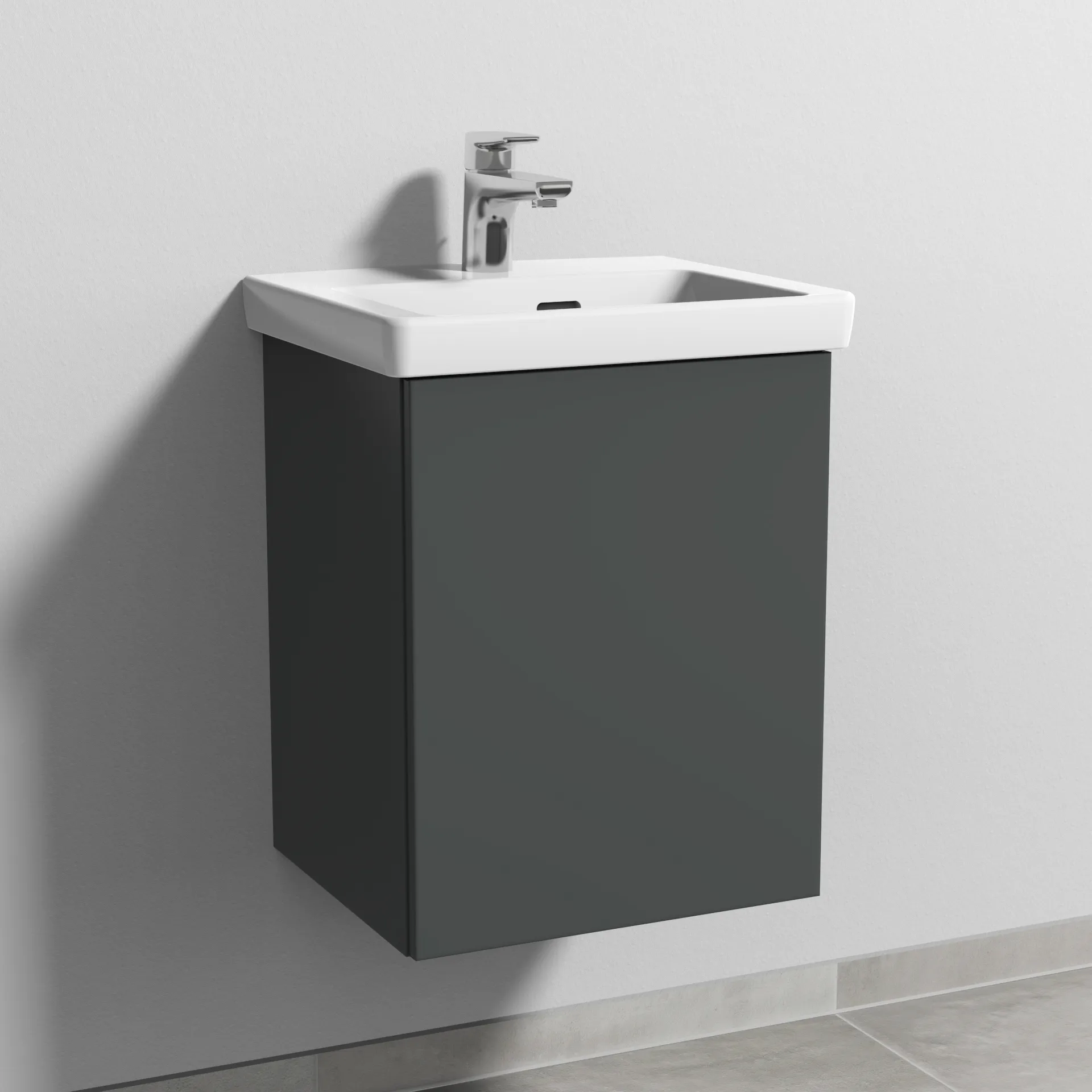 Sanipa Waschtischunterschrank „3way“ 407 × 517 × 361 mm in Anthrazit (matt), Anschlag rechts