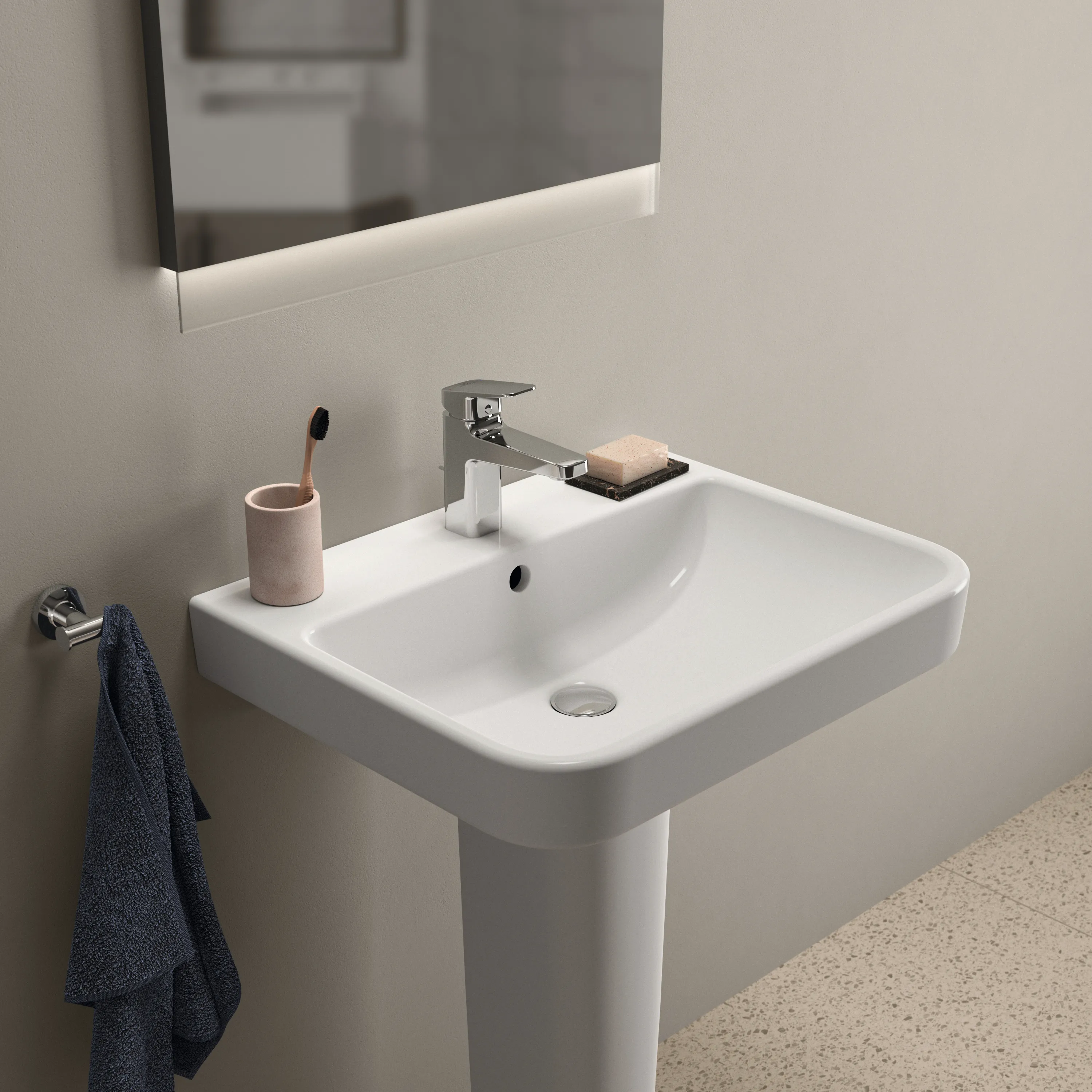 Waschbecken „i.lifeB“ 60 × 48 × 18 cm, Hahnlochposition mittig