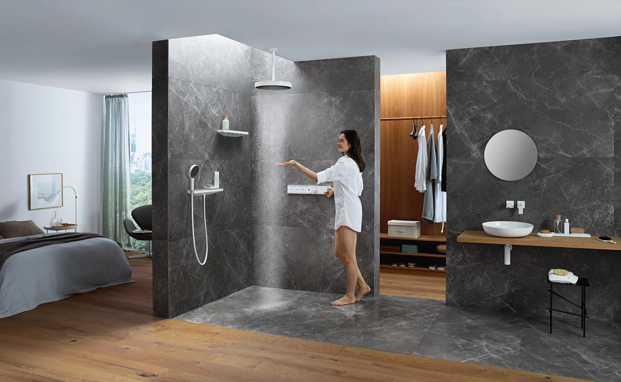 Kopfbrause Rainfinity 360 1jet Deckenmontage chrom
