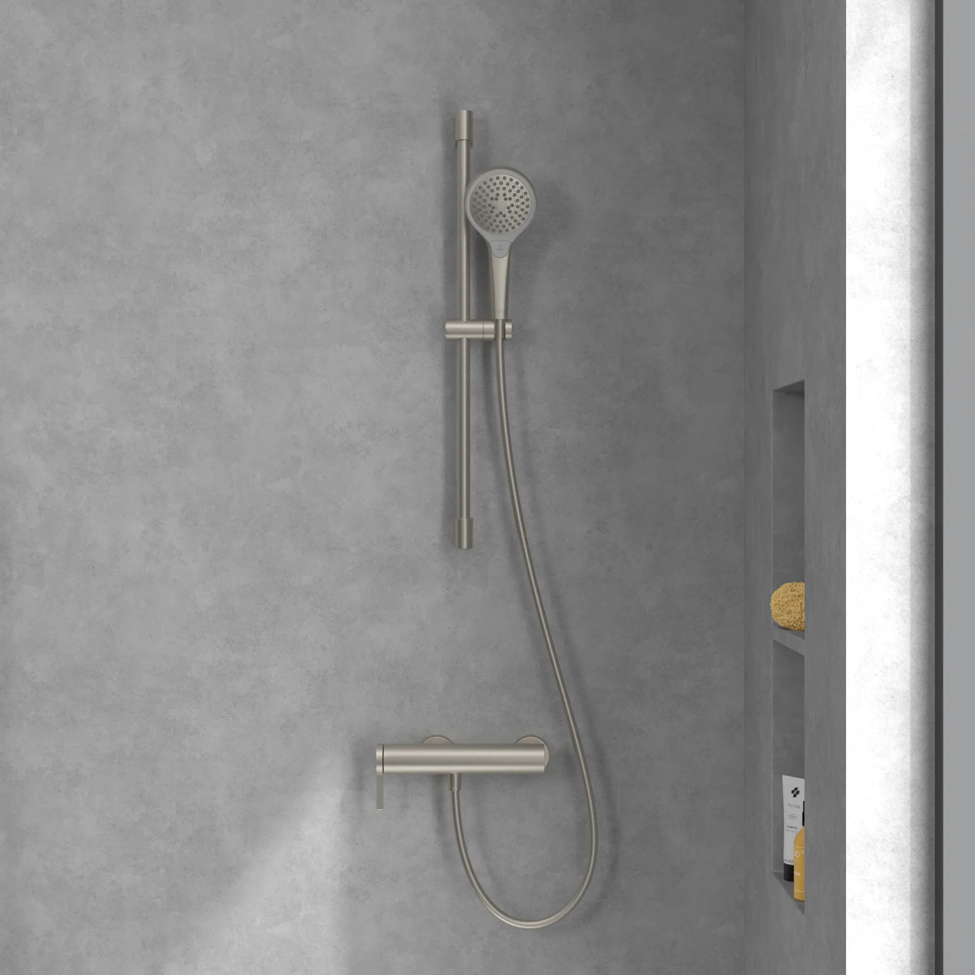 Villeroy & Boch Duscharmatur Dawn, Brushed Nickel Matt, 88x111 mm, 274 mm Breite Villeroy & Boch Duscharmatur Dawn, Brushed Nickel Matt, 88x111 mm, 274 mm Breite