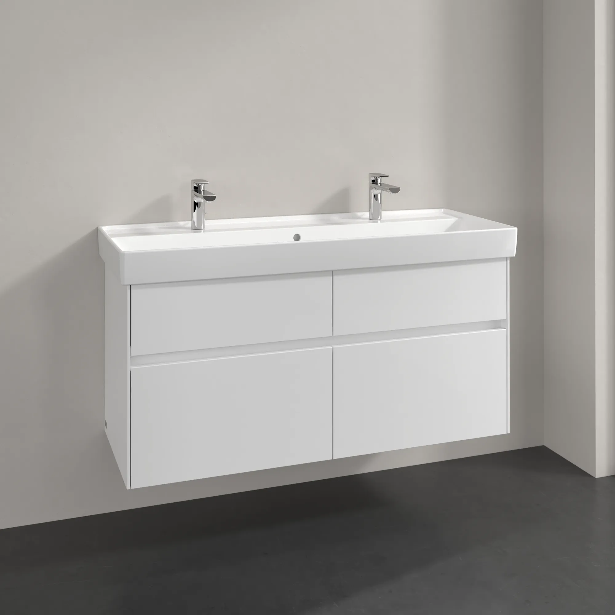 Villeroy & Boch Waschtischunterschrank „Collaro“ 1154 × 546 × 444 mm Glossy White, ohne Beleuchtung, für Becken mittig