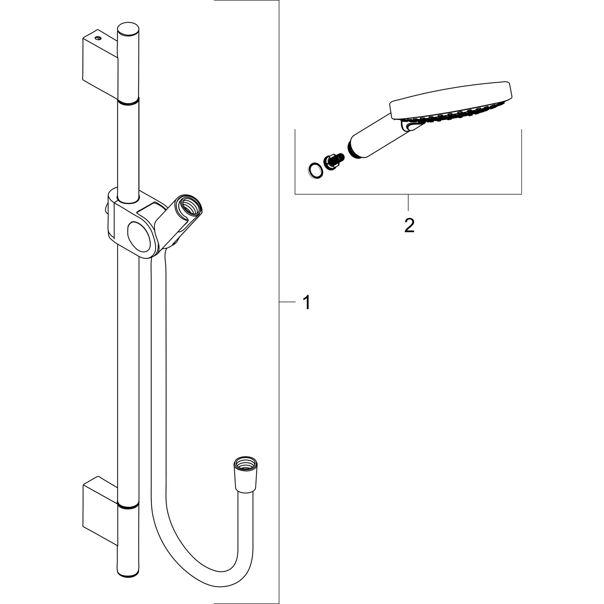 Hansgrohe AXOR Uno Wandstangen Brauseset 0,90 m mit Handbrause 120 3jet Chrom Hansgrohe AXOR Uno Wandstangen Brauseset 0,90 m mit Handbrause 120 3jet Chrom