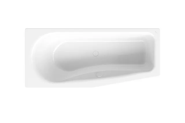 BetteLuna Badewanne rechts 1700x750x450 mm Capri glasierter Titan-Stahl 30 mm Randhöhe 1-Sitzer Raumspar-Badewanne Einbau Unterbau