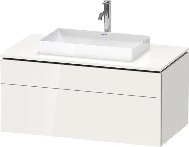 Duravit Waschtischunterschrank wandhängend „L-Cube“ 102 × 48,2 × 55 cm Weiß Hochglanz, mittig