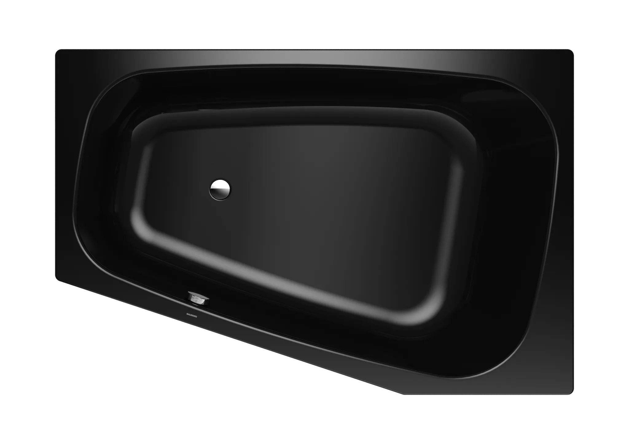 Kaldewei Badewanne „Plaza Duo“ trapez fünfeck 180 × 120 cm, ohne Grifflochbohrungen, links in schwarz