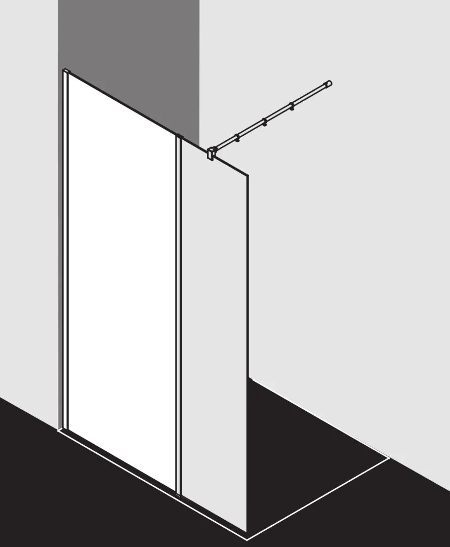 Kermi Duschdesign Walk-In-Duschkabine „WALK-IN XB“ Glas Klar, Profile Silber Mattglanz, BV: 780 - 800 mm WE: 785 - 805 mm H: 2000 mm