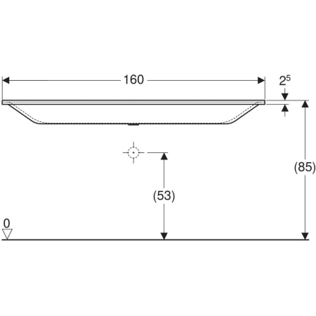 Xeno² Möbelwaschtisch: B=160cm, T=48cm, Hahnloch=ohne, Überlauf=ohne, weiß / matt Xeno² Möbelwaschtisch: B=160cm, T=48cm, Hahnloch=ohne, Überlauf=ohne, weiß / matt