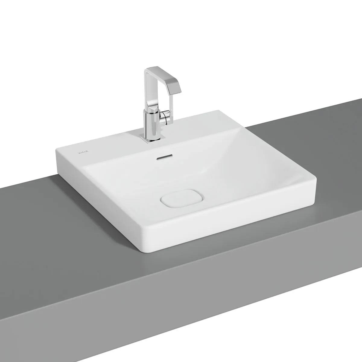 New Metropole Aufsatzwaschtisch wandgebunden rechteckig 50 x 47 cm mit Hahnloch mit Überlaufschlitz Edelweiß mit Oberflächenveredelung Clean New Metropole Aufsatzwaschtisch wandgebunden rechteckig 50 x 47 cm mit Hahnloch mit Überlaufschlitz Edelweiß mit Oberflächenveredelung Clean