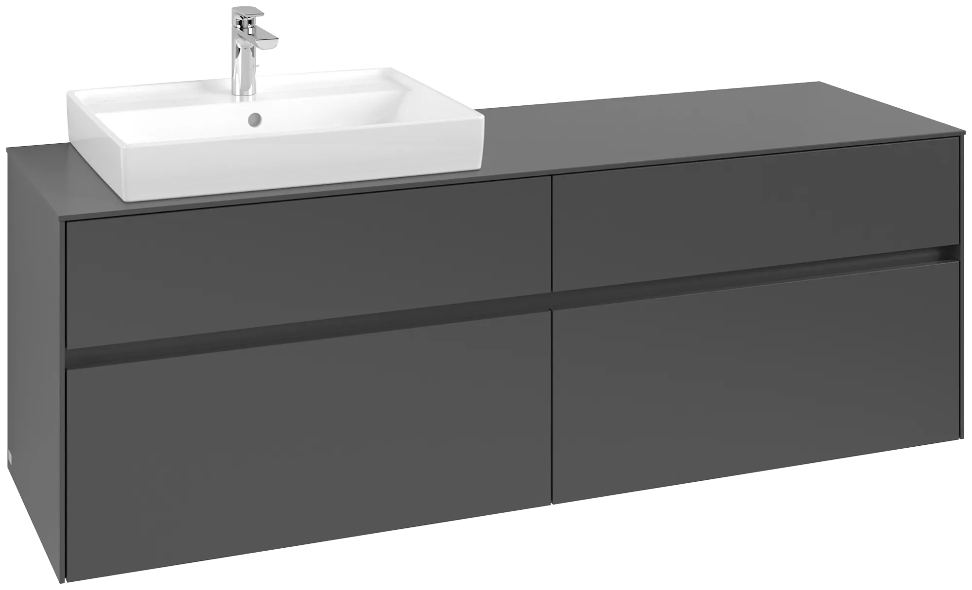 Villeroy & Boch Collaro Waschbeckenunterschrank 1600x548x500mm links Graphite