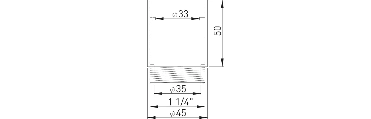 Design-Distanzstück MS vc 1 1/4″ passend zu Design Ablaufventilen Design-Distanzstück MS vc 1 1/4″ passend zu Design Ablaufventilen