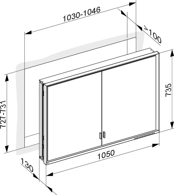 KEUCO Wandeinbau Spiegelschrank mit verdecktem Ablagefach „Royal Lumos“ in Silber (eloxiert), Unterputz, mit Steckdosen, ohne Spiegelheizung 1050 × 735 × 130 mm KEUCO Wandeinbau Spiegelschrank mit verdecktem Ablagefach „Royal Lumos“ in Silber (eloxiert), Unterputz, mit Steckdosen, ohne Spiegelheizung 1050 × 735 × 130 mm