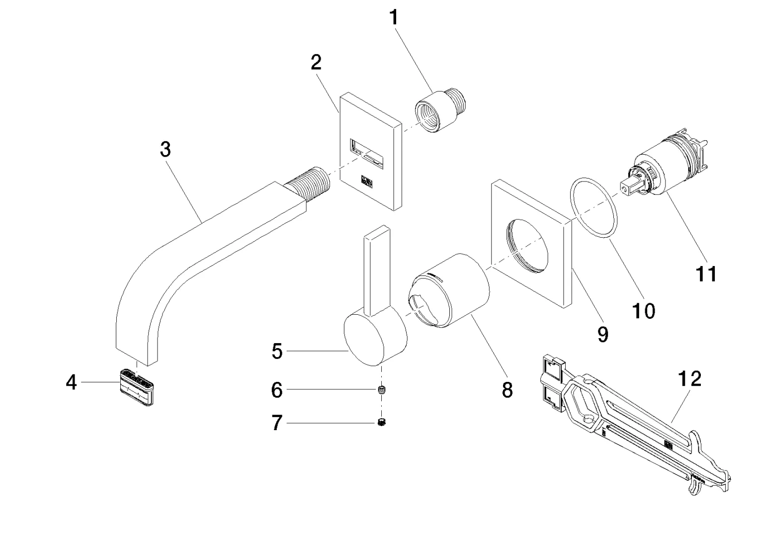 Dornbracht MEM Waschtisch-Wand-Einhandbatterie ohne Ablaufgarnitur Chrom Dornbracht MEM Waschtisch-Wand-Einhandbatterie ohne Ablaufgarnitur Chrom
