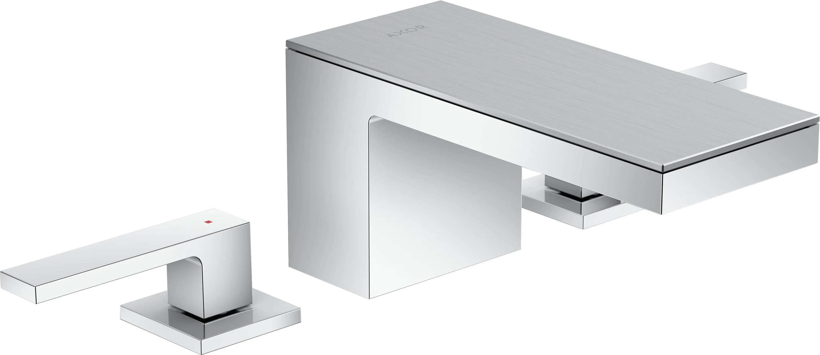 Hansgrohe AXOR MyEdition 3-Loch Waschtischarmatur Chrom, Ausladung 151 mm, Auslaufhöhe 70 mm, Hebelgriff, PowderRain Strahlart, max. Durchfluss 5 l/min, DN15 Anschluss