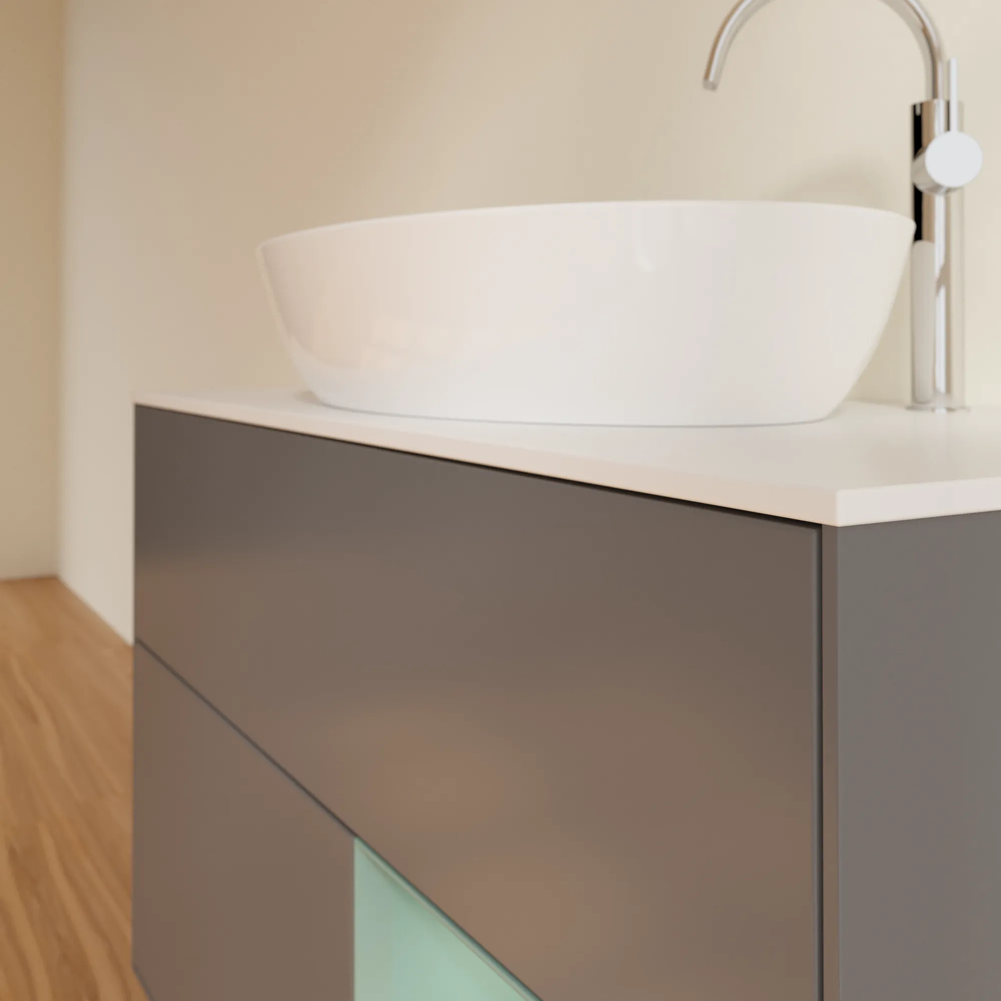 Villeroy & Boch Waschtischunterschrank „Finion“ für Schrankwaschtisch 1000 × 603 × 501 mm Anthracite Matt Lacquer, für Becken mittig, mit Hahnlochbohrung Villeroy & Boch Waschtischunterschrank „Finion“ für Schrankwaschtisch 1000 × 603 × 501 mm Anthracite Matt Lacquer, für Becken mittig, mit Hahnlochbohrung