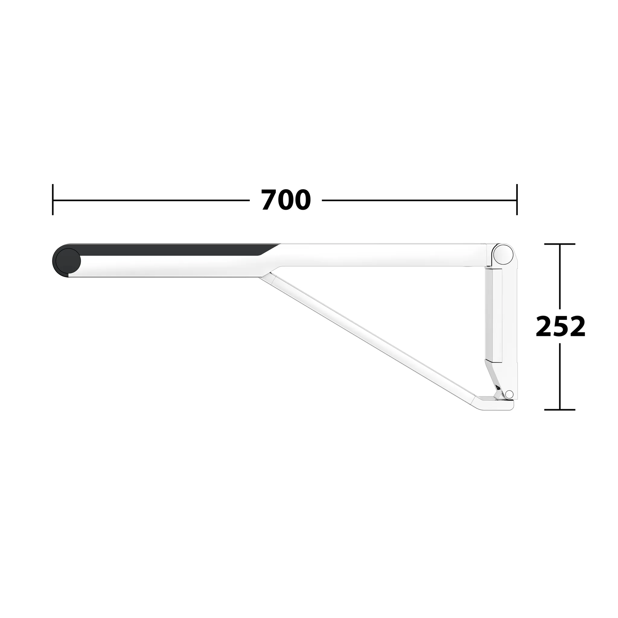 AXESS Stützklappgriff WC 700 mm verchromt/schwarz AXESS Stützklappgriff WC 700 mm verchromt/schwarz