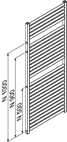BEMM Austausch-Design-Heizkörper „Rondo 3xDIN“ 40 × 119,4 cm