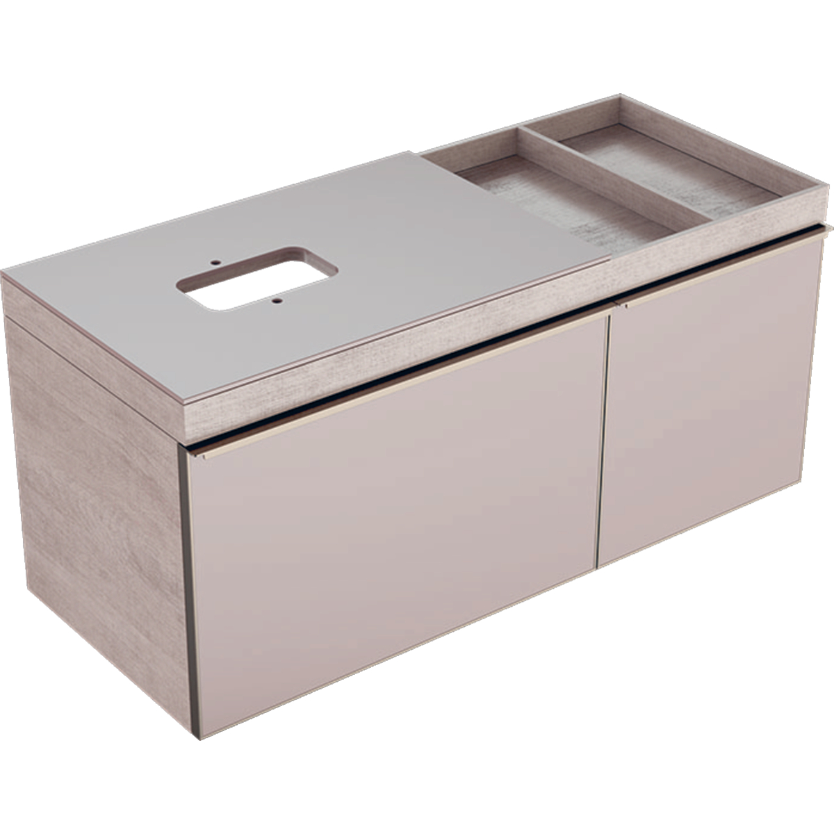 Geberit Waschtischunterschrank für Aufsatzwaschtisch „Citterio“ 118,4 × 54,3 × 50,4 cm, Ablagefläche rechts