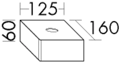 Burgbad Zubehör Serie ACBY013 - mittlere Box mit Deckel, Schwarz Hochglanz/Acryl Matt, 160 x 125 x 60 mm
