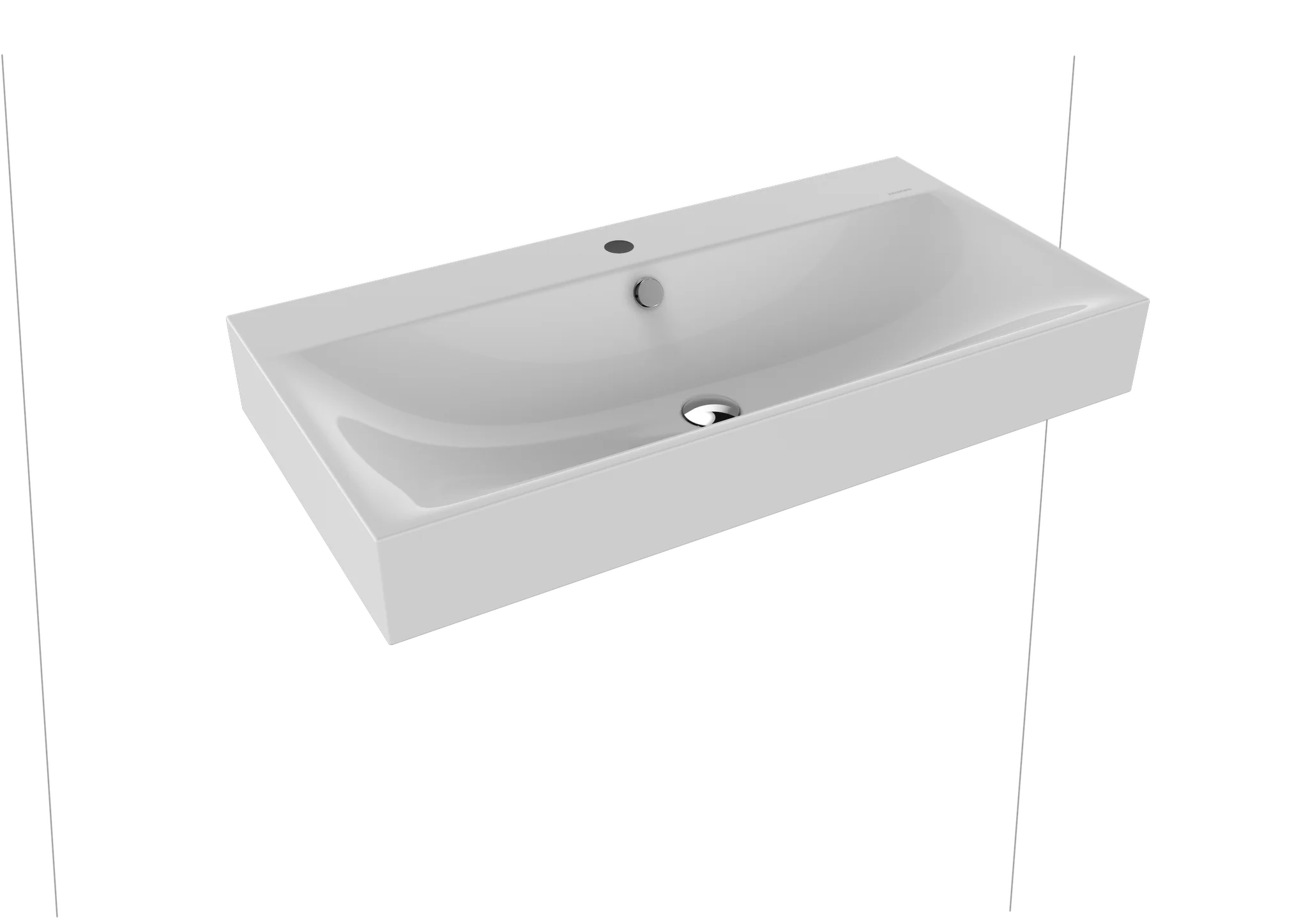 Kaldewei SILENIO Wandwaschtisch, 900x460 mm, Perl-Effekt, schwarz matt 100, mit Überlauf, 120 mm Randhöhe