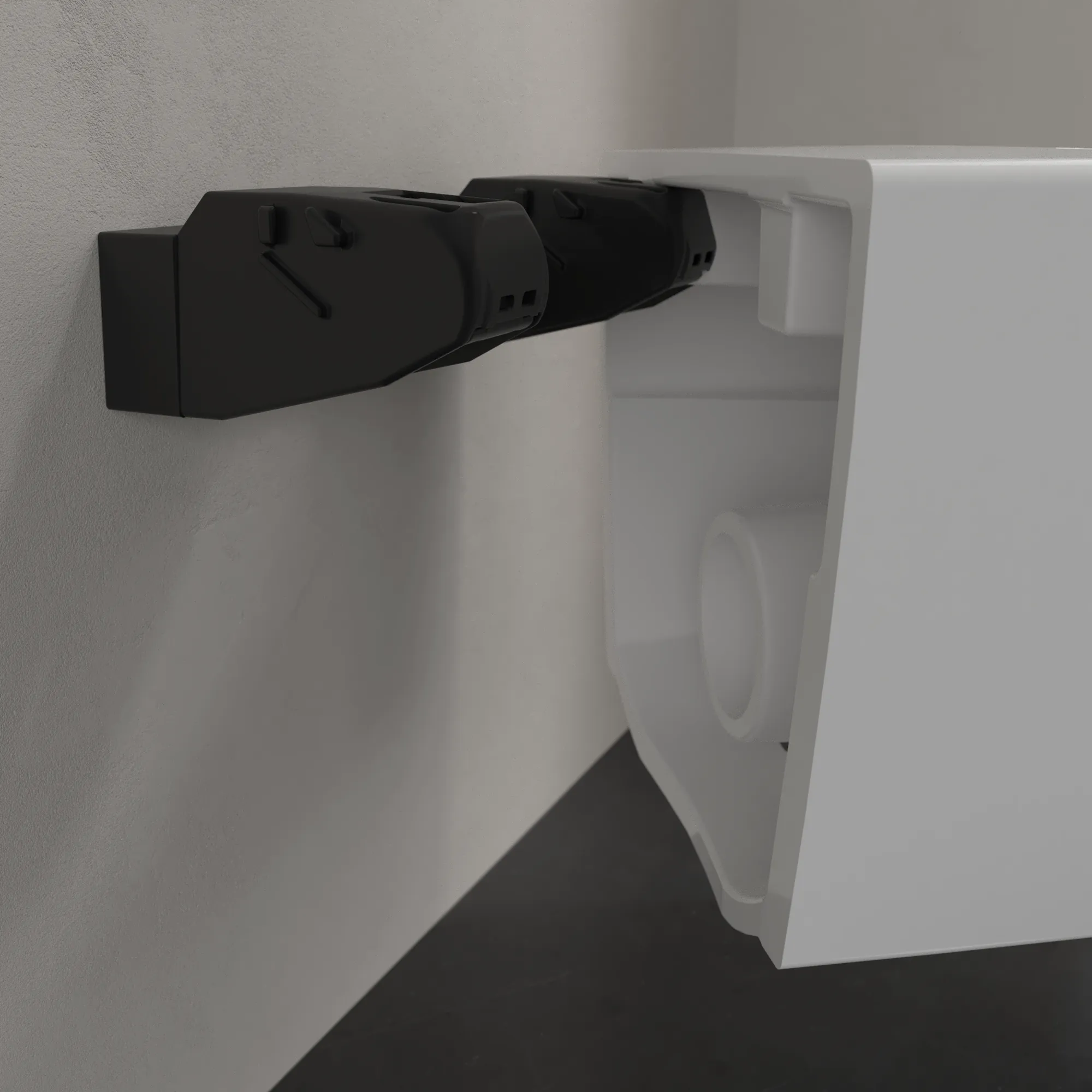 Wand-Tiefspül-WC Combi-Pack „Universo TwistFlush“ 37 × 36 × 56 × 56 cm in Weiß Alpin, mit CeramicPlus, ohne Spülrand Wand-Tiefspül-WC Combi-Pack „Universo TwistFlush“ 37 × 36 × 56 × 56 cm in Weiß Alpin, mit CeramicPlus, ohne Spülrand