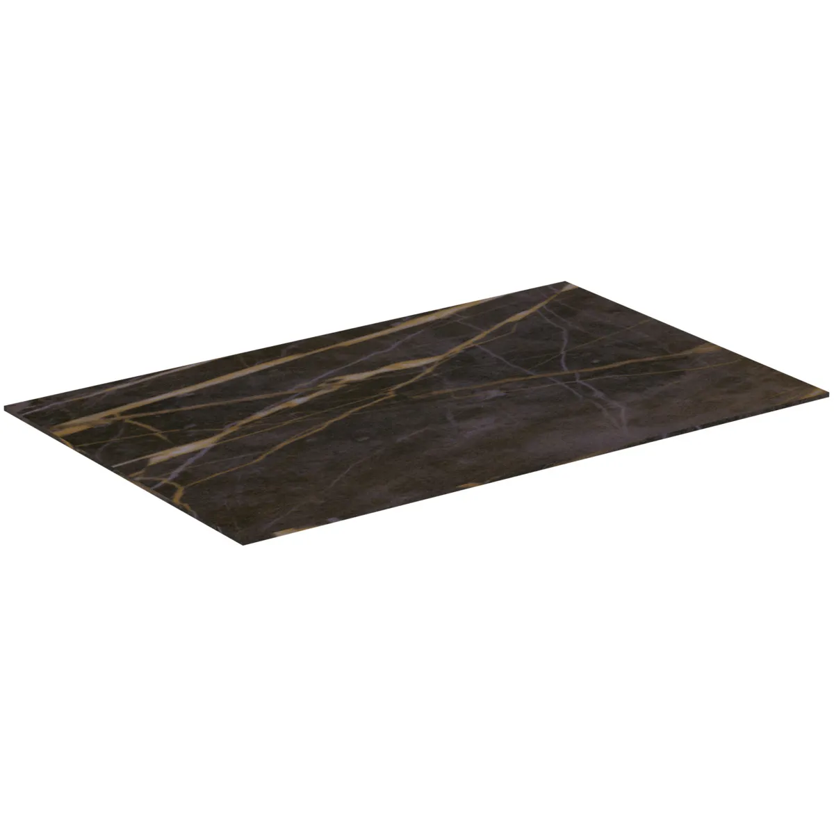 Waschtischplatte Conca, aus Keramik, 802x505x6mm, Marmor Noir Desir