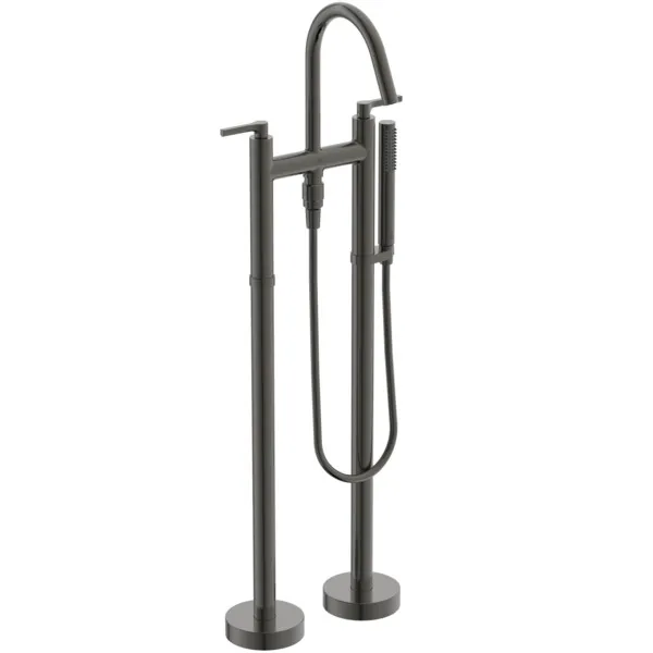 freistehende Badearmatur Joy Neo mit Unterputzkörper Hebelgriffe Magnetic Grey freistehende Badearmatur Joy Neo mit Unterputzkörper Hebelgriffe Magnetic Grey