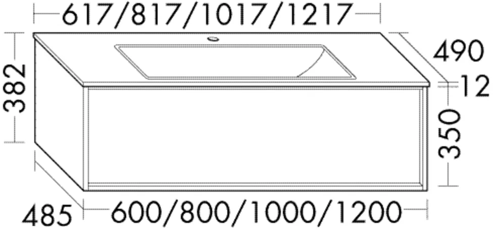 Keramik-Waschtisch Sys K2 inkl. Waschtischunterschrank - Uomo Serie, 490x817x382 mm, 1 Auszug, 350 mm tief, burgbad cleanFlow Keramik-Waschtisch Sys K2 inkl. Waschtischunterschrank - Uomo Serie, 490x817x382 mm, 1 Auszug, 350 mm tief, burgbad cleanFlow
