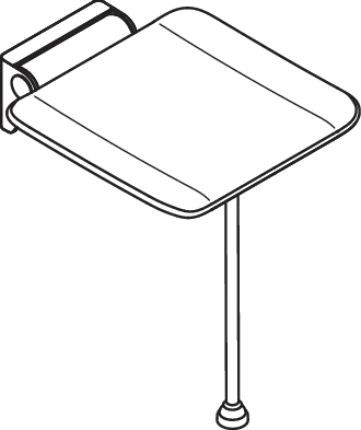 Klappsitz, System 900, Wandkonsole aus Edst., PVD, Sitzfläche aus strukturiertem Kst., weiß, Sitzf.: B:350 mm, T: 340 mm, mit Bodenstütze für Sitzhöhe 450-500 mm, PVD, in Farbe CK (messing glänzend) Klappsitz, System 900, Wandkonsole aus Edst., PVD, Sitzfläche aus strukturiertem Kst., weiß, Sitzf.: B:350 mm, T: 340 mm, mit Bodenstütze für Sitzhöhe 450-500 mm, PVD, in Farbe CK (messing glänzend)