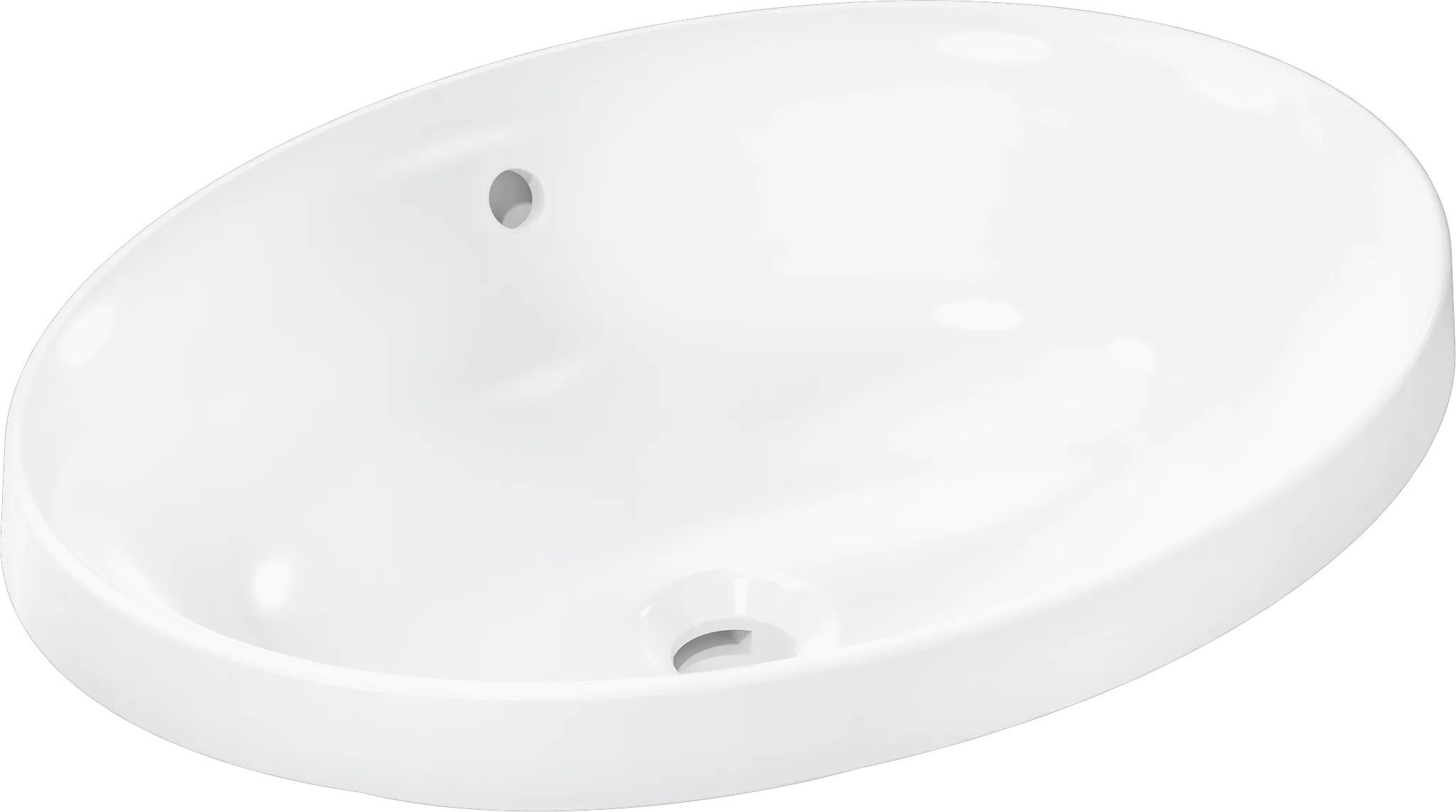 Hansgrohe Xuniva D Einbauwaschtisch 550⁄400 ohne Hahnloch mit Überlauf, Weiß