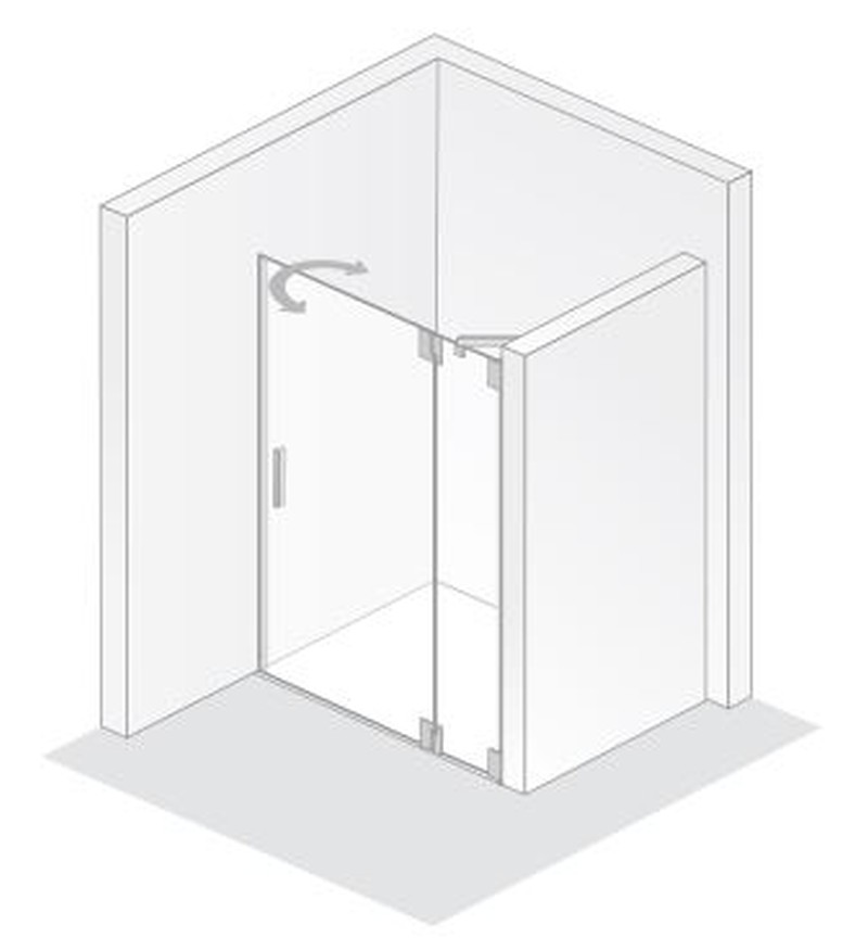 HSK Drehtür an Nebenteil „K2“ Glas Carré HSK Drehtür an Nebenteil „K2“ Glas Carré