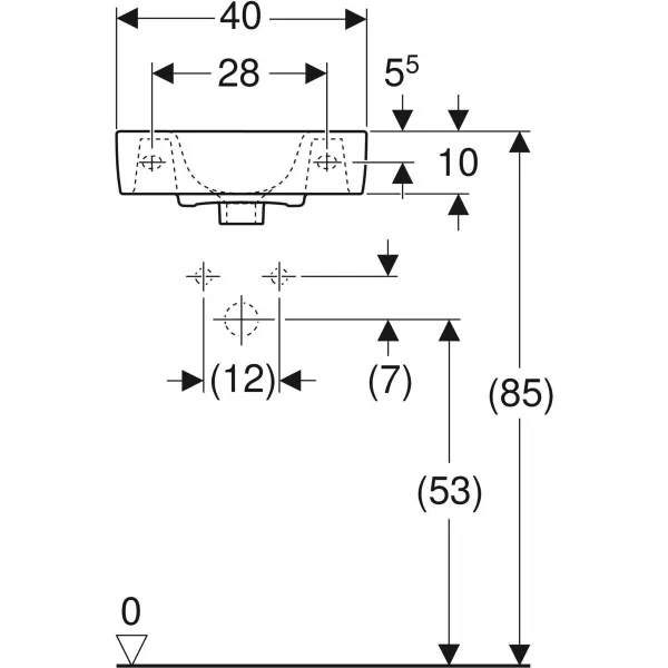 Handwaschtisch „Renova Plan“ in weiß alpin Handwaschtisch „Renova Plan“ in weiß alpin