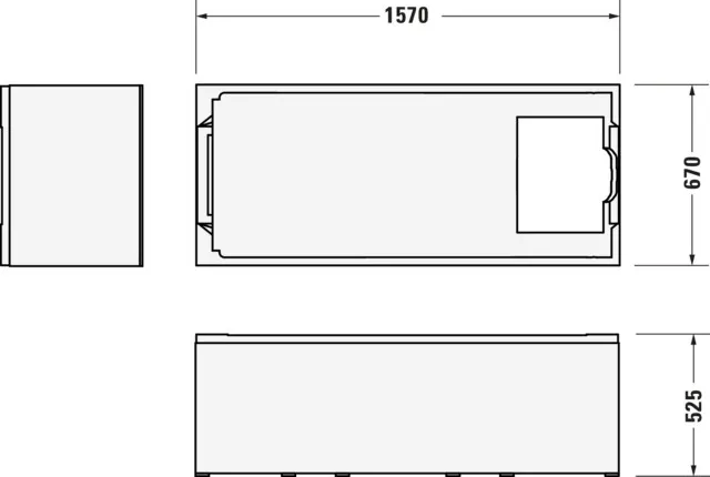 Duravit Badewanne „No.1“ rechteck 160 × 70 cm, Fußablauf