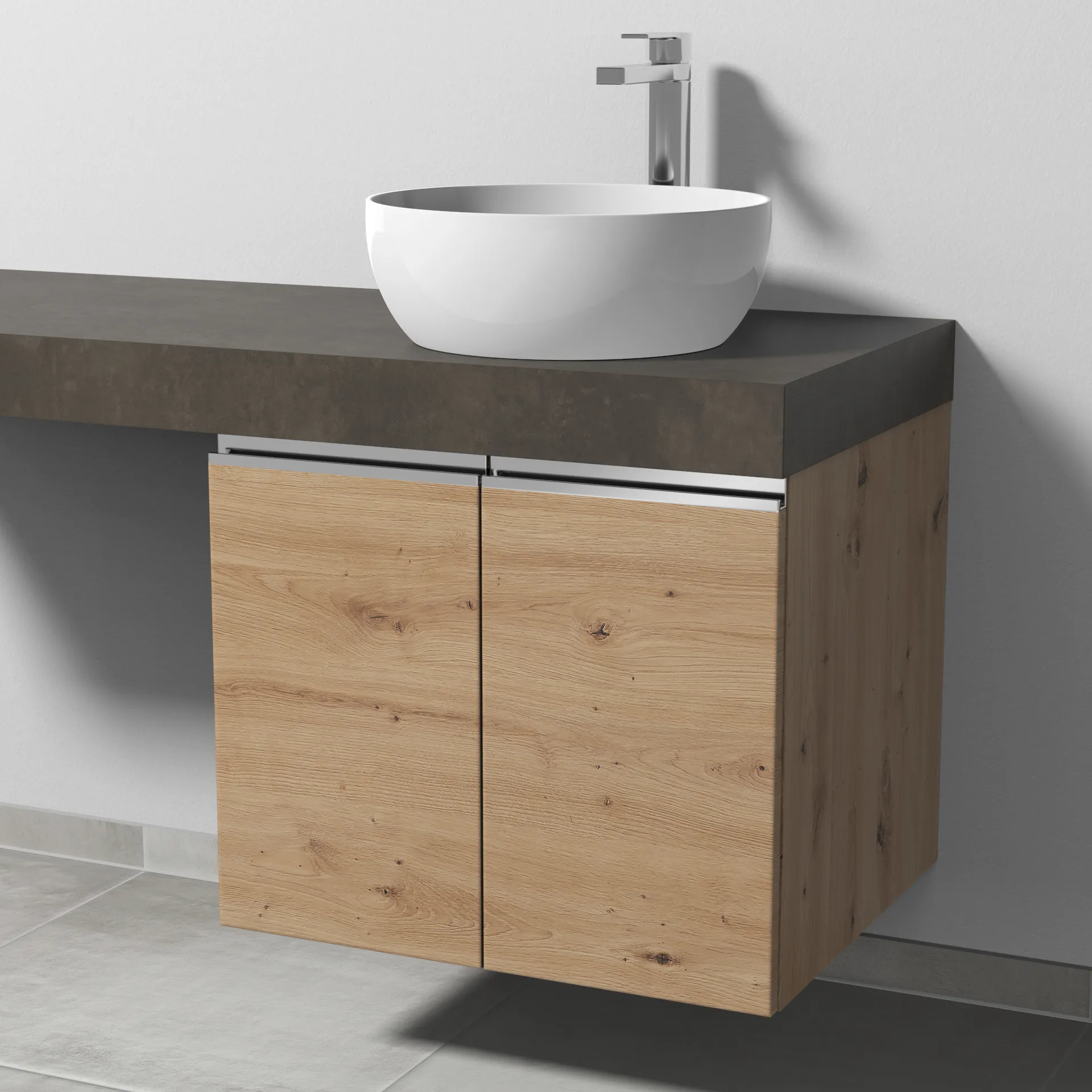 Sanipa Waschtischunterschrank „2morrow“ 600 × 510 × 520 mm in Eiche Natural-Touch